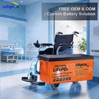 Batterie de mobilité électrique LFP Grade A 24V120AH, haute capacité, économie d'énergie, pour tricycle électrique, scooter, MSDS UN38.3 CE