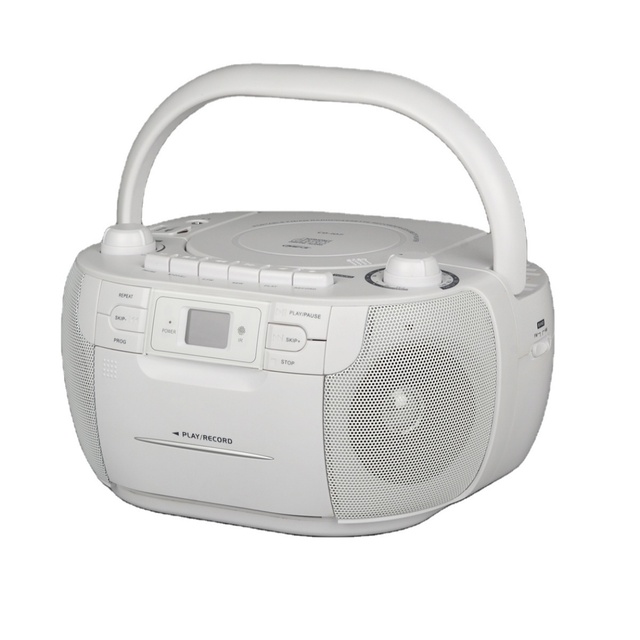 TOMASHI CD-107 Personal Portable CD Player with USB Interface LED Display 3.5mm Earphone Jack Speaker DC Battery-Black & White