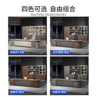 Bureau de direction de style moderne de haute qualité en forme de L avec armoire