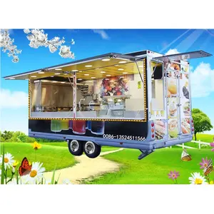 Europe approved mobile fast food kiosk, round style customized shiny food truck from in China snack food kiosk
