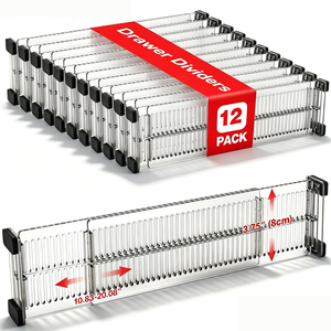 Factory Manufacture Kitchen Drawer Organizers Adjustable Plastic Dividers <b>Insert</b> for Drawers - Product Image 1