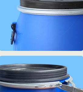 Tambor de Plástico Químico de HDPE de 60L con Brida y Abrazaderas Redondas de Hierro Azul - Product Image 4