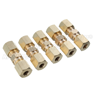 5/10/20pcs Brass <b>Brake</b> Line Union <b>Fittings</b> Straight Reducer Compression Connector 3/16" OD Hydraulic <b>Brake</b> Lines <b>Pipe</b> 33 X 10mm - Product Image 3