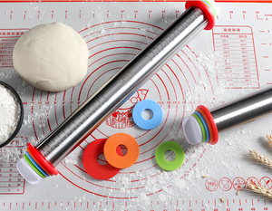 Bespoke Bán Chạy Chốt Lăn Bằng Thép Không Gỉ Điều Chỉnh Được Sử Dụng Tại Nhà Với Thảm Làm Bánh Bằng Silicon - Product Image 2