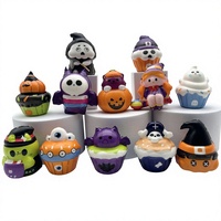Nouveau jouet anti-stress Squishy à thème Halloween en PU à rebond lent, effrayant et original, emballage en sac filet ; Vente directe usine