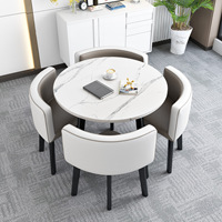 Tables et chaises de restaurant de luxe modernes, meubles de salle à manger, petit ensemble de table ronde avec 4 chaises