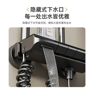 Aluminum Alloy Shower <b>Set</b> Rectangle Modern Top <b>Spray</b> Easy To Install Bathroom Toilet Hotel Use - Product Image 3