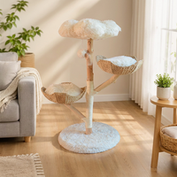 Fabricant OEM ODM : Arbre à chat esthétique en bois avec perchoirs en fausse fourrure douce et moelleuse et balles jouets