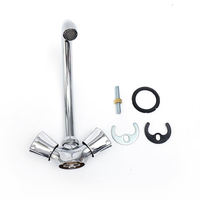 Robinet de cuisine double vasque contemporain de haute qualité, finition zinguée, idéal pour l'hôtellerie, rotation à 360 degrés, facile à utiliser