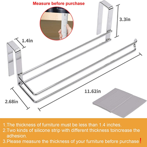 Porte-serviettes en papier mural en métal de luxe, à suspendre sur la porte, <span class=keywords><strong>support</strong></span> de rouleau de papier pour cuisine, montage <span class=keywords><strong>sous</strong></span> l'<span class=keywords><strong>armoire</strong></span> - Product Image 2