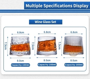 Vasos <span class=keywords><strong>de</strong></span> Vidrio Resistentes <span class=keywords><strong>de</strong></span> Alta Calidad 2024, Vasos <span class=keywords><strong>de</strong></span> <span class=keywords><strong>Whisky</strong></span> con Forma <span class=keywords><strong>de</strong></span> Trapezoide, Inclinables y Rodantes - Product Image 2