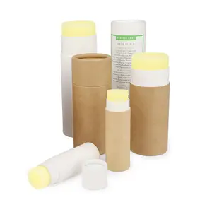 Eco Friendly Paper Tube Packaging For Natural Deodorant Kraft Cardboard Push-up Tube Packaging For Lip Balm & body Balm