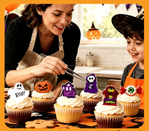 Etiquetas 3D al por mayor para azúcar glas de Halloween, decoración de pasteles de dibujos animados en forma sólida, <span class=keywords><strong>ingredientes</strong></span> de decoración para panadería para fiestas - Product Image 6