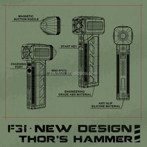 Mini souffleur d'air électrique portable avec lumière, alimenté par batterie, pour le refroidissement des véhicules de loisirs, la voiture, le nettoyage de la poussière, le camping, la cuisine - Product Image 3