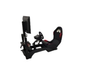 Cockpit de simulateur de course avec tous les accessoires (rouge) - EXPÉRIENCE VIRTUELLE V 3.0 avec support TV en option, siège de simulateur de course F1