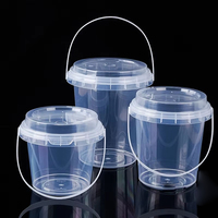 Gobelet en plastique jetable avec poignée, personnalisable avec logo, 16/24/32 oz, pour fruits, aliments, et bubble tea à emporter
