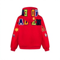 Cardigan à capuche zippé brodé de lettres colorées style rétro américain, pour homme et femme, collection Printemps, Nouvel An, Marque de mode pour couple