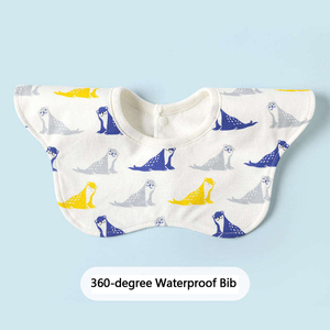 ผ้ากันเปื้อนเด็กอ่อนเนื้อมัสลินรูปทรงเมฆนุ่มพิเศษ สำหรับเด็กวัยหัดเดิน กันน้ำ ซับน้ำลาย พร้อมกระดุม - Product Image 6