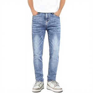 Vaqueros de Algodón OEM Personalizados de Alta Calidad, Corte Recto, Lavado Medio, Transpirables, Impermeables, Estilo Urbano para Hombre, Primavera/Verano - Product Image 3