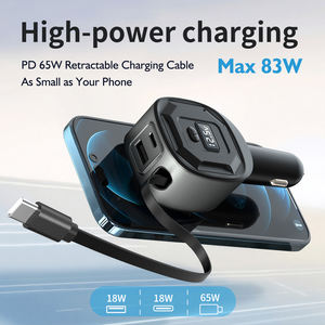 ที่ชาร์จเร็ว 65W แบบพับเก็บได้สำหรับรถยนต์ ที่ชาร์จโทรศัพท์ในรถยนต์ อะแดปเตอร์ที่จุดบุหรี่ ชนิด Type C 12-24V สำหรับ iPhone และ Android - Product Image 6