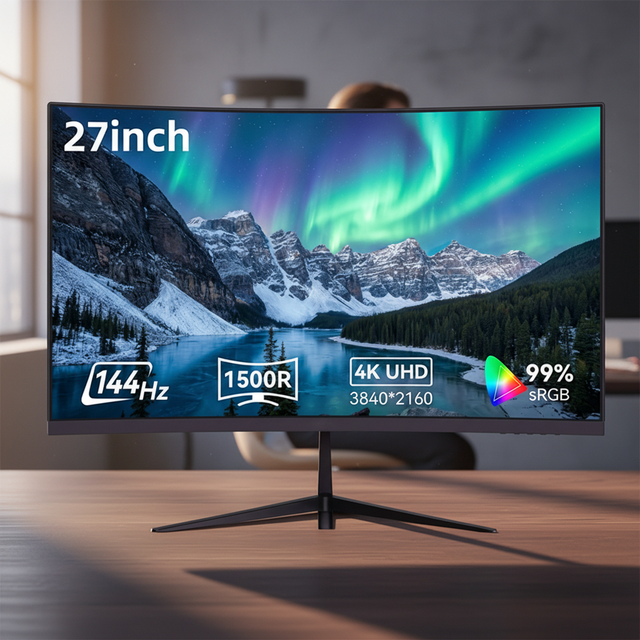 Cheap 24 27 Inch Curved PC Monitor 75Hz Full HD Desktop Computer Display for Global Wholesale OEM Manufacturer