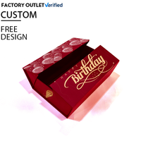 Boîte cadeau artisanale bordeaux, emballage luxueux pour rouges à lèvres, parfums et accessoires de luxe légers