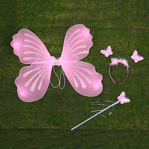 YIWU Factory Party Wonder Fairy puntelli di Halloween bambina Glitter angelo ala <span class=keywords><strong>per</strong></span> bambini farfalla fata ala Costume bambini - Product Image 4