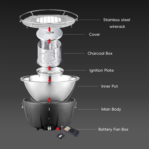 Parrilla de <span class=keywords><strong>Barbacoa</strong></span> Coreana Moderna de Acero Inoxidable, a Gas y Carbón, <span class=keywords><strong>sin</strong></span> <span class=keywords><strong>Humo</strong></span>, con Encendido Electrónico, para Exteriores y Camping - Product Image 6