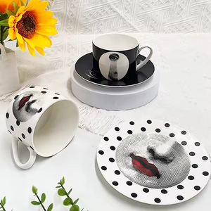 Juego de Tazas de Café de Cerámica Rústica Japonesa, Taza con Plato, Taza para Té de la Tarde, Cuchara, Apto para Lavavajillas y Microondas, Sostenible, Personalizado - Product Image 2