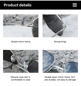 Gafas de Sol de Piloto Metálicas con Doble Puente, Lentes Polarizadas TAC UV400, Estilo Retro Clásico y Moderno, Venta al Por Mayor para Hombre - Product Image 6