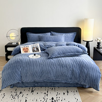 Nouvelle arrivée, literie de qualité supérieure, couleur unie, 200TC, durable, en velours de lait, ensemble de literie, linge de lit, utilisation domestique en hiver