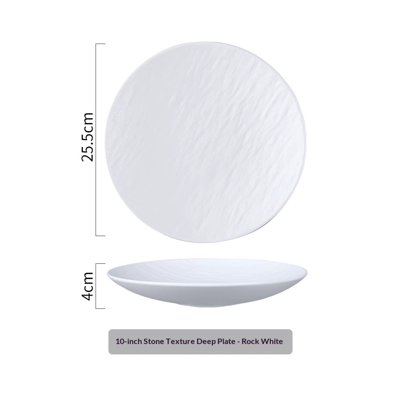 10inch stone pattern deep plate-rock white