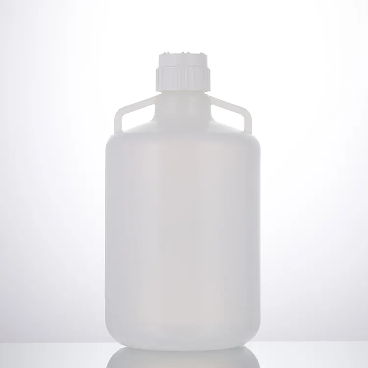 Consumibles de plástico 4L10L 20L 50L Lab PP Botella de plástico Nalgene Round Carboy con asas