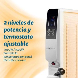 Radiatore Elettrico Portatile Grunkel 1500W con Controllo Digitale, Colore Bianco - Product Image 4