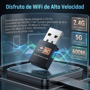 ELE-GATE WiFi AC 600M อะแดปเตอร์ USB การ์ดเครือข่ายไร้สายแบบดูอัลแบนด์สำหรับแล็ปท็อปพีซี - Product Image 4