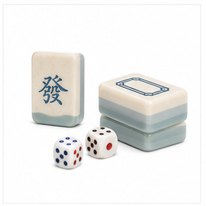 Tuiles de Mahjong en acrylique double couche, thème <span class=keywords><strong>Vague</strong></span> Océanique, dos vert mousse marine, motif <span class=keywords><strong>vague</strong></span> traditionnel, finition brillante - Product Image 4
