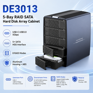 Enclosure RAID SATA a 5 Bay USB 3.0 per HDD/SSD, 8 Modalità di Clonazione, Raffreddamento a Ventola per NAS, Server e Backup - Product Image 1