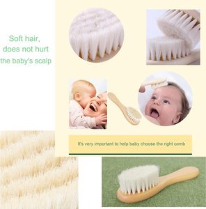 Brosse à cheveux pour bébé <span class=keywords><strong>de</strong></span> 18 cm avec logo personnalisé en gros, poils <span class=keywords><strong>de</strong></span> chèvre doux, brosse en bois pour le cuir chevelu des nouveau-nés, des nourrissons et des tout-petits, douce pour le cuir chevelu - Product Image 6