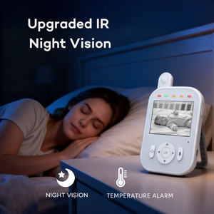 Surveillance de la température berceuses à vision nocturne automatique conversation bidirectionnelle longue portée pas de moniteur bébé mains libres WiFi avec caméra et audio - Product Image 5