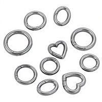 Fermoir à ressort rond, cœur, ovale, véritable plaqué 18 carats PVD/IP,bijoux en acier inoxydable, bricolage, fermoir à breloque