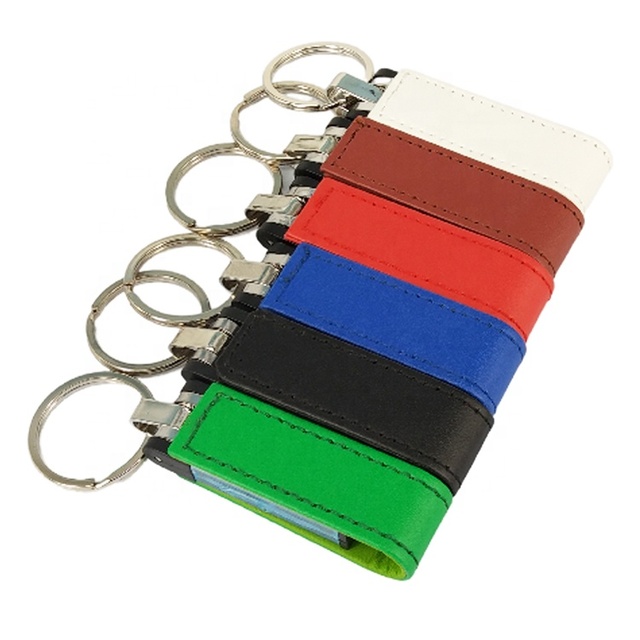 In Stock New Cheap Cost Customized USB 2.0 Memory Stick 4GB 8GB 16GB 32GB Leather USB Drive Keychain