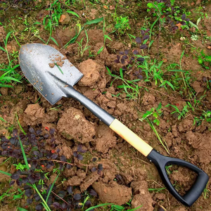Pelle à main ergonomique avec poignée en D, lame de 20 cm en acier inoxydable pour le bricolage, le creusement de terre, la plantation d'arbres et le déneigement - Product Image 2