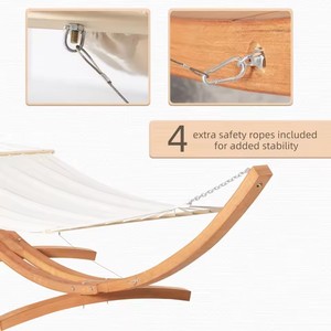 <span class=keywords><strong>Hamaca</strong></span> para exteriores con soporte, marco de <span class=keywords><strong>madera</strong></span> extra grande y resistente, <span class=keywords><strong>hamaca</strong></span> para balcón al aire libre - Product Image 4