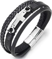 Nouveaux bracelets rétro transfrontaliers en PU tissés à la main avec des accessoires en alliage de gecko, boucle magnétique personnalisée, style européen et américain