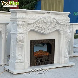室内装饰法式高品质白色大理石壁炉