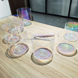 ชามคริสตัลควอตซ์ใสสีชมพูคอสมิกสำหรับทำดนตรีบำบัด - Product Image 6