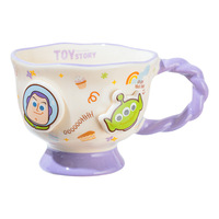 Tasse en céramique sur pied Toy Story 380 ml, motif dessin animé en relief, mignonne, à large ouverture, pour café et eau, avec boîte cadeau