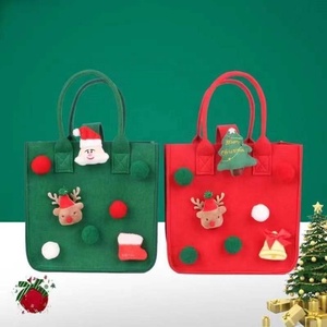 Bolso de fieltro personalizado con dibujos animados de Navidad para niños, bolsa de regalo de vuelta manual, de dulces de Navidad, promocional, <span class=keywords><strong>2022</strong></span> - Product Image 3