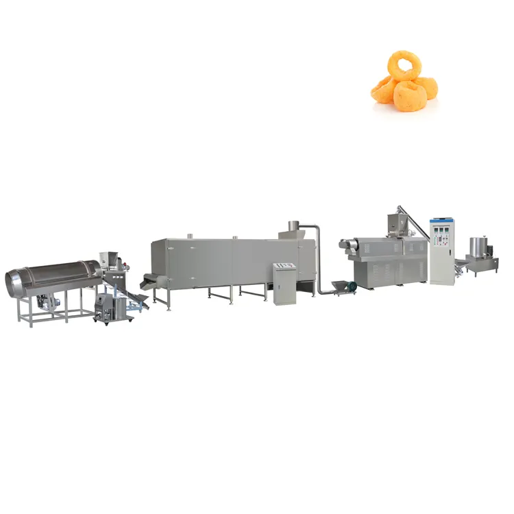 Cream Caramel Pillow Puffed Snacks Puff Corn Roasted Chips Snack Production Making Machine Line