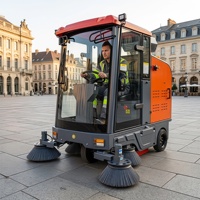 Nouvelle balayeuse électrique autoportée ConTour 48V, largeur de nettoyage 1900 mm, vitesse 16000 m/h, haute efficacité pour parcs industriels